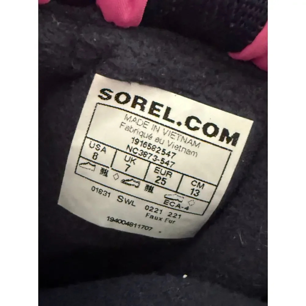 Sorel Kids Cactus Pink Black Youth Whitney™ II Puffy Mid Winter Boot Size 8